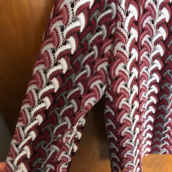 Vintage Crochet Macreme Open Knit Cardigan Sweater Jacket Goth Witchy Boxy Boho - Picture 8 of 14